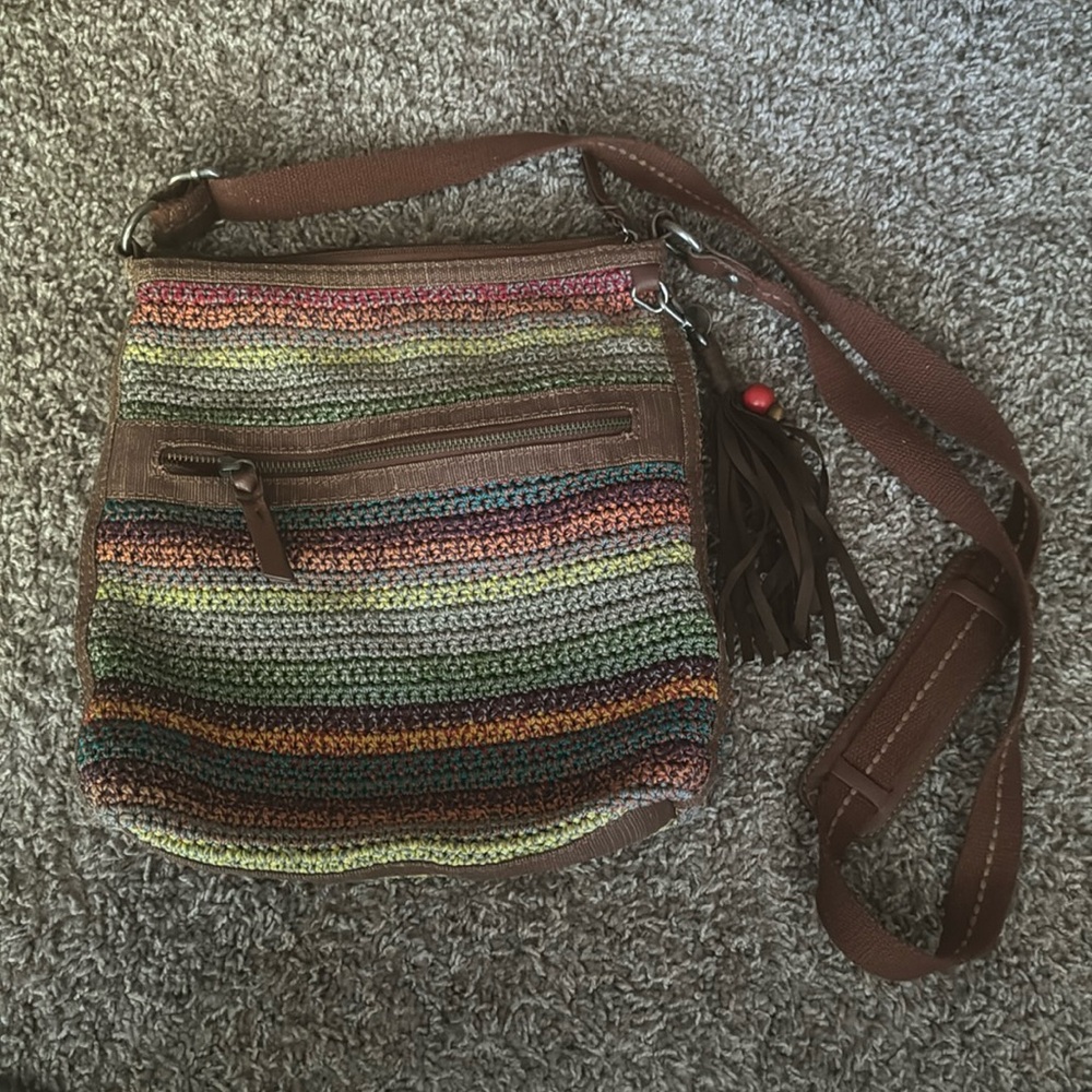 The Sak Rainbow Crochet Hobo Bag, Like New, Spacious interior.